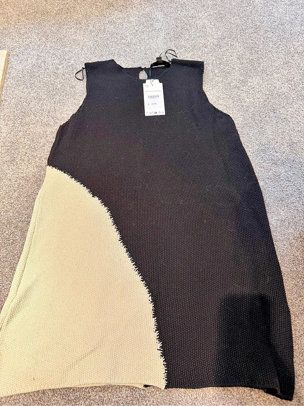 Zara Color Block Sweater Black & White Size Small NWT